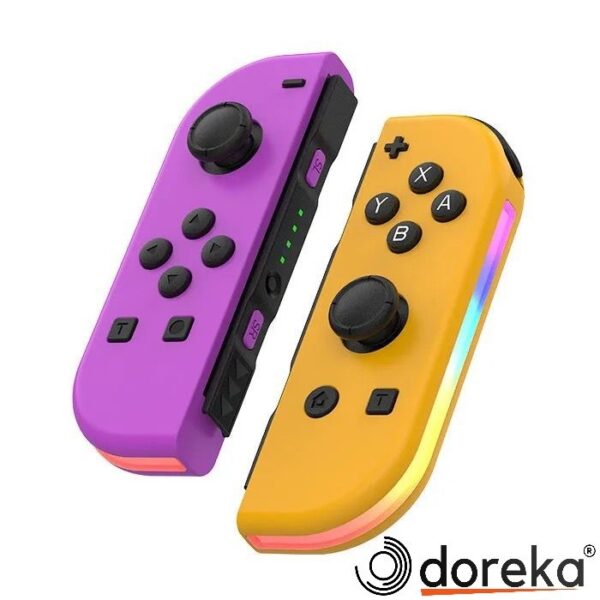 Nintendo Switch/Switch Oled Yüksek Kapasite Titreşimli RGB Işıklı Joy-Con Turuncu Oyun Kolu 10cm