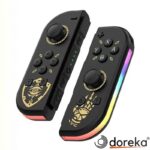 Nintendo Switch/Switch Oled Yüksek Kapasite Titreşimli RGB Işıklı Joy-Con Oyun Kolu Siyah Gladyatör