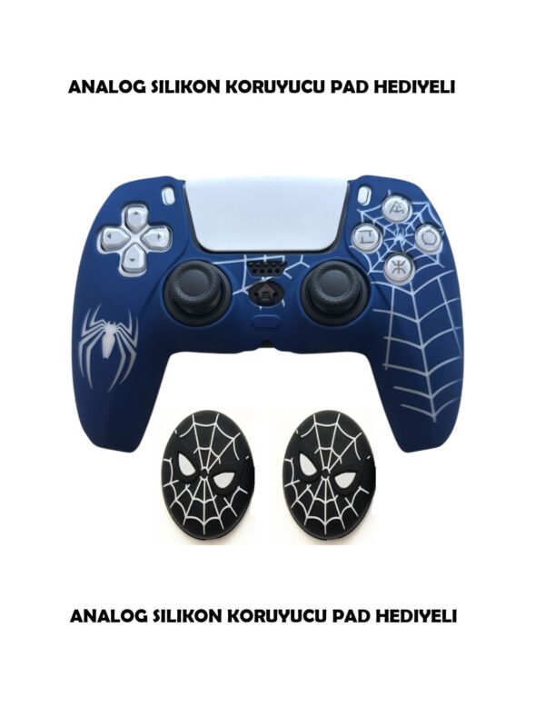 PS5 Dualsense Spider-Man Koruyucu Silikon Kılıf + Analog silikon Koruyucu